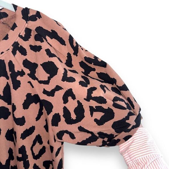 NWT Velvet By Graham & Spencer Renee Puff Dress Sz M in Camel & Black Leopard - Picture 5 of 10